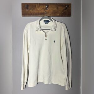 Polo by Ralph Lauren White Ivory 1/4 Zip Sweater, Size M